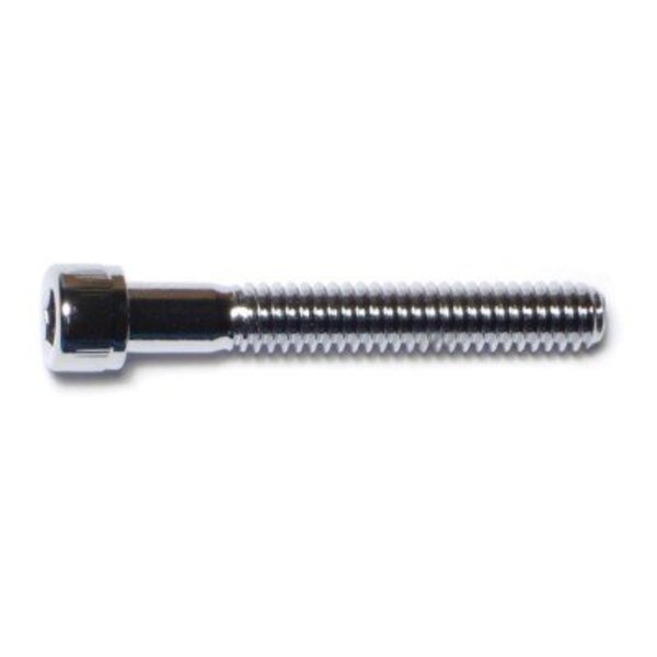 Midwest Fastener 1/4"-20 Socket Head Cap Screw, Chrome Plated Steel, 1-3/4 in Length, 10 PK 75051